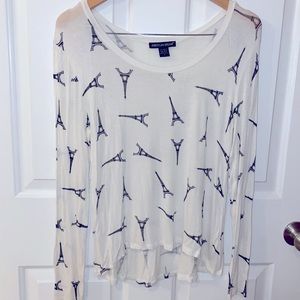Eiffel Tower Paris Long Sleeve Top